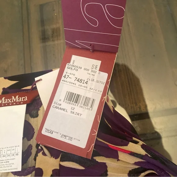 NWT Max Mara Italian Pleated Dress Multicolor size 12 Medium